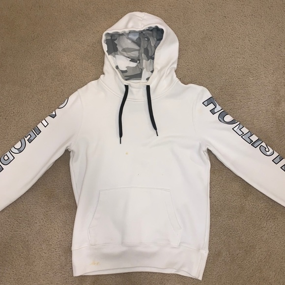 mens white hollister hoodie